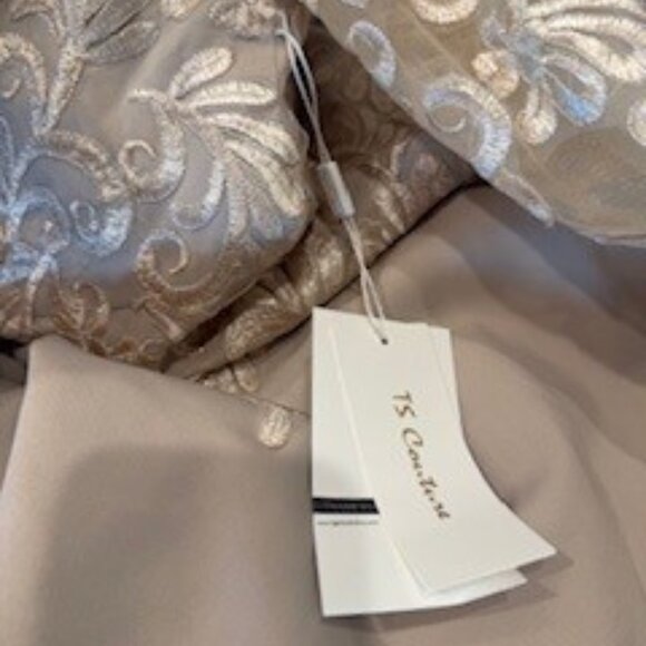 Champagne Satin Evening or Mother Of The Bride Evening Gown - Picture 3 of 8